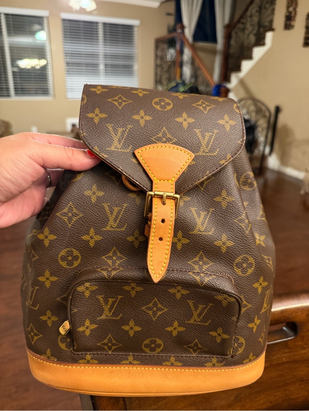 Authentic Louis Vuitton Montsouris MM Rucksack Backpack Monogram